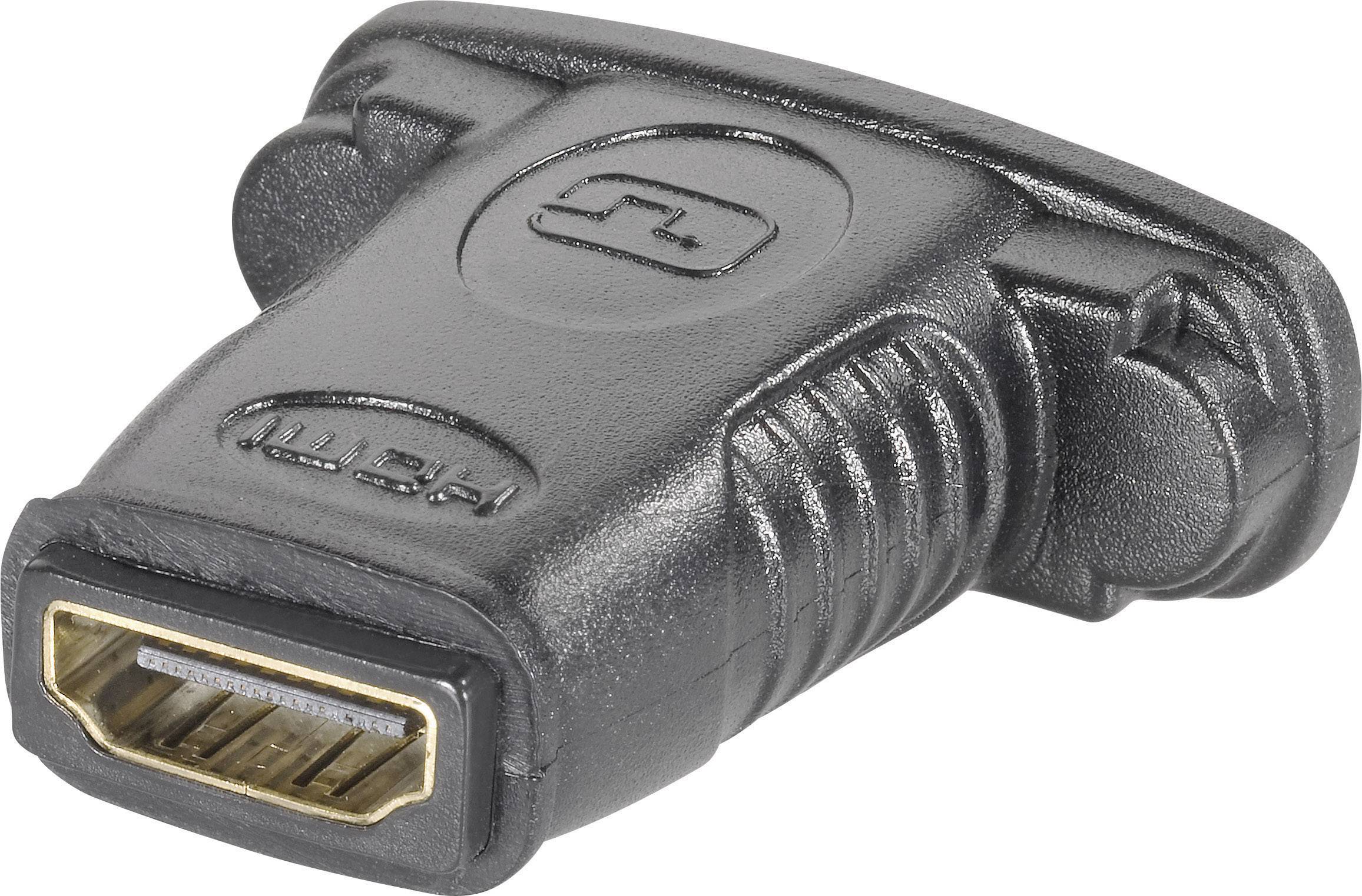 Goobay 68690 HDMI / DVI Adapter [1x HDMI-Buchse - 1x DVI-Buchse 24+5pol.] Schwarz vergoldete Steckkontakte