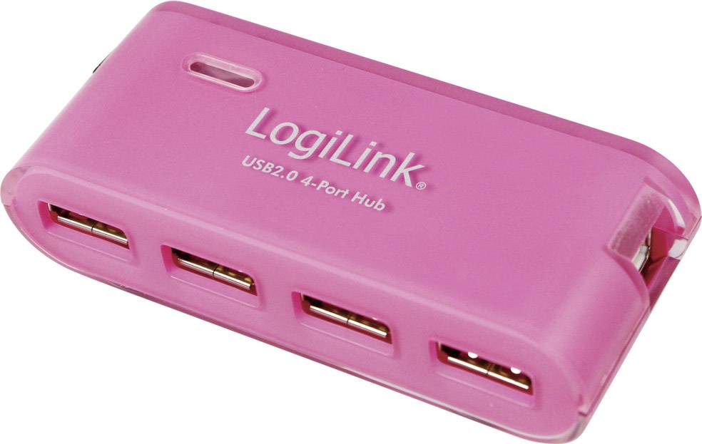 LogiLink UA0087 4 Port USB 2.0-Hub Pink