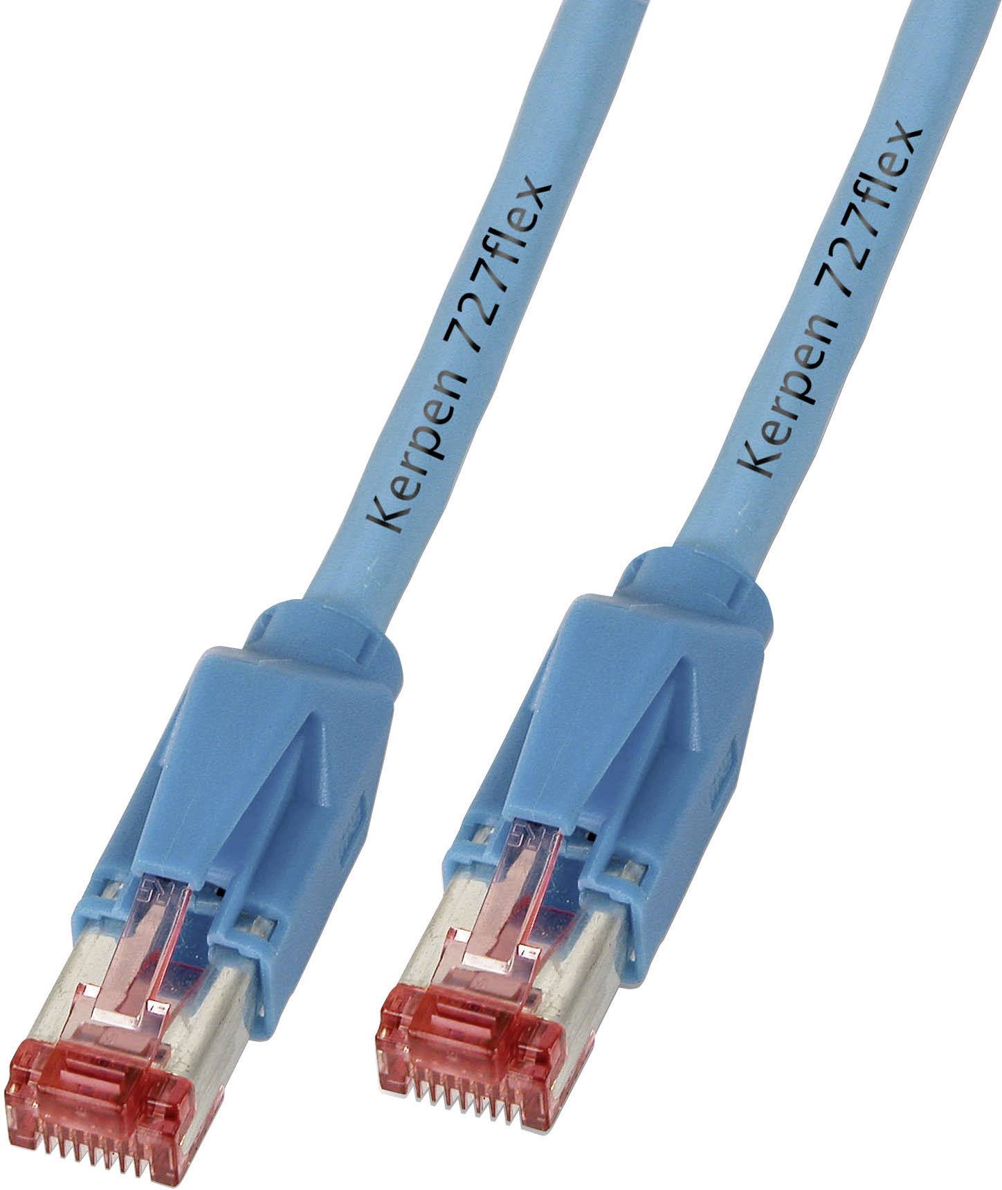 Kerpen K8210BL.20 RJ45 Netzwerkkabel, Patchkabel CAT 6 S/FTP 20.00 m Blau Flammwidrig, mit Rastnasenschutz 1 St.
