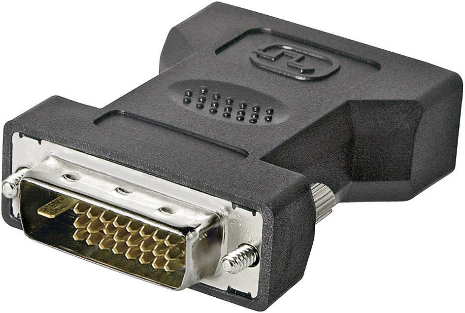 Goobay 68523 DVI Adapter [1x DVI-Stecker 24+1pol. - 1x DVI-Buchse 24+5pol.] Schwarz