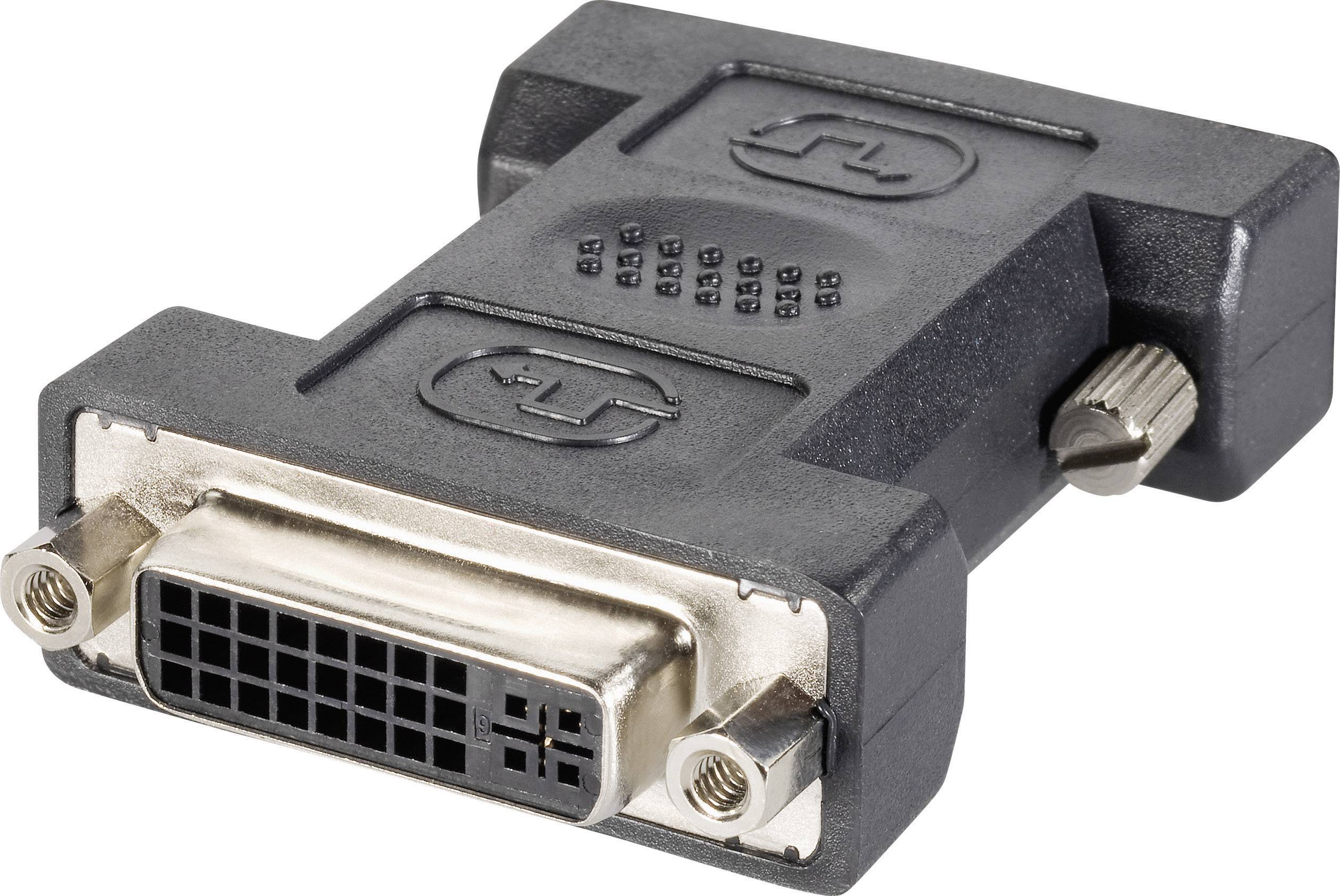 Goobay 68523 DVI Adapter [1x DVI-Stecker 24+1pol. - 1x DVI-Buchse 24+5pol.] Schwarz