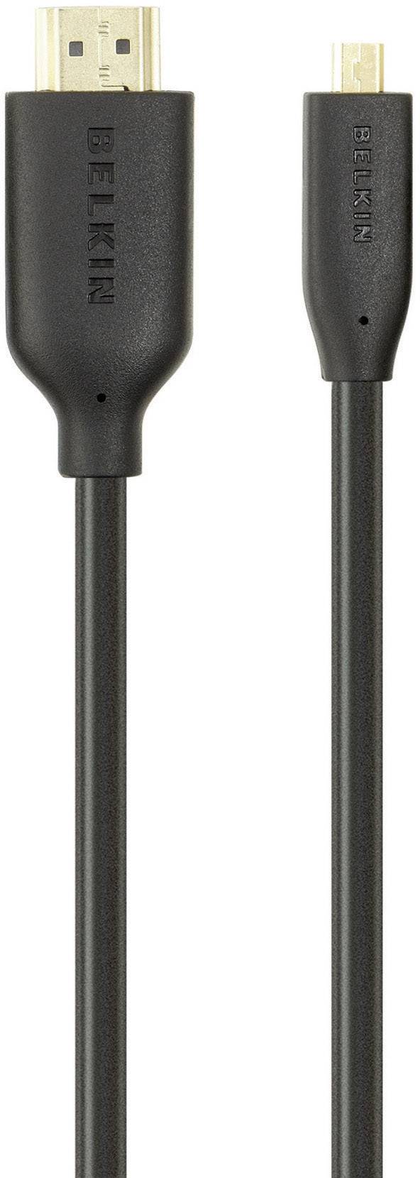 Belkin HDMI Anschlusskabel HDMI-A Stecker, HDMI-Micro-D Stecker 1.00 m Schwarz F3Y030bf1M-P Audio Return Channel, vergoldete Steckkontakte, Ultra HD (