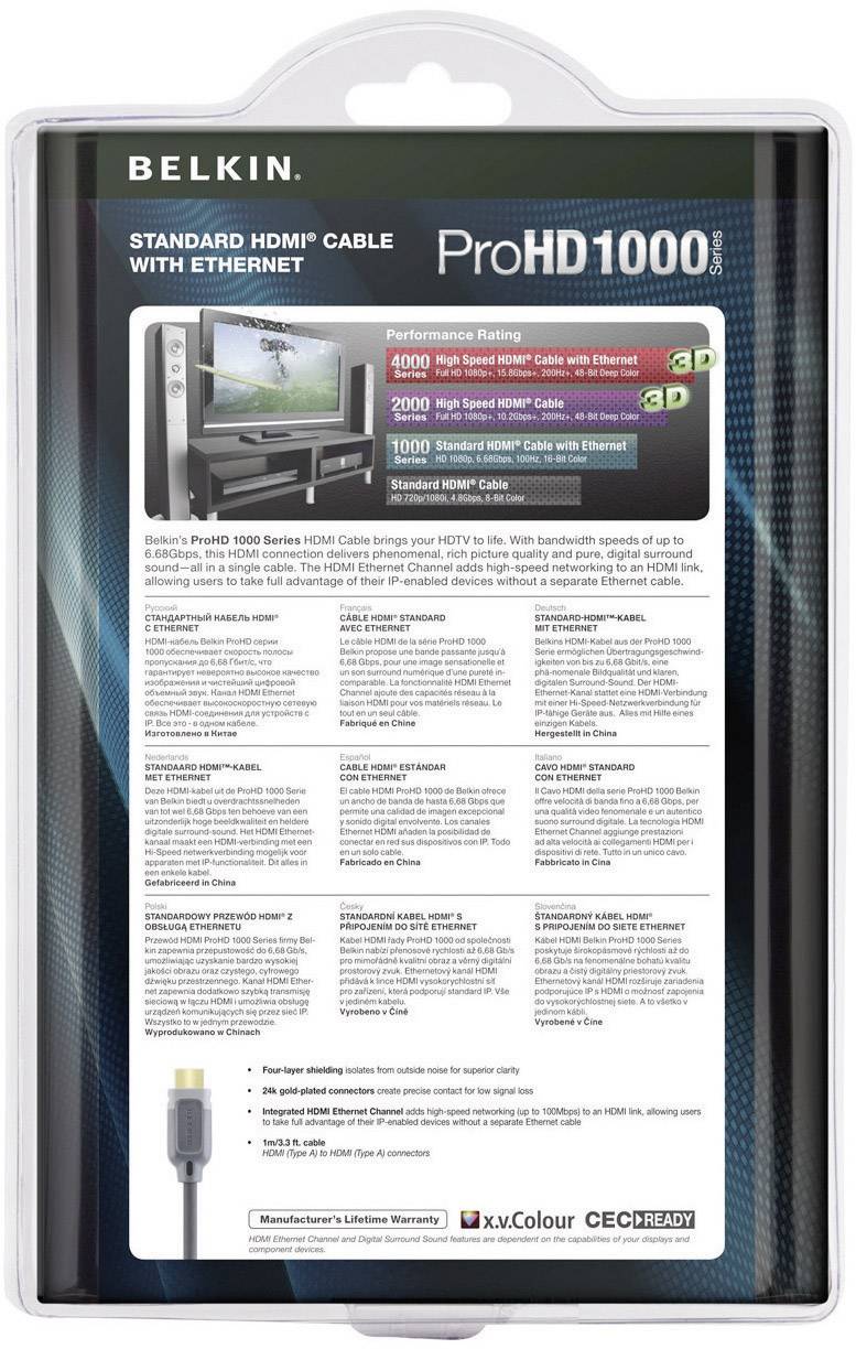 Belkin HDMI Anschlusskabel HDMI-A Stecker, HDMI-A Stecker 4.00 m Schwarz AV10000qp4M Audio Return Channel HDMI-Kabel
