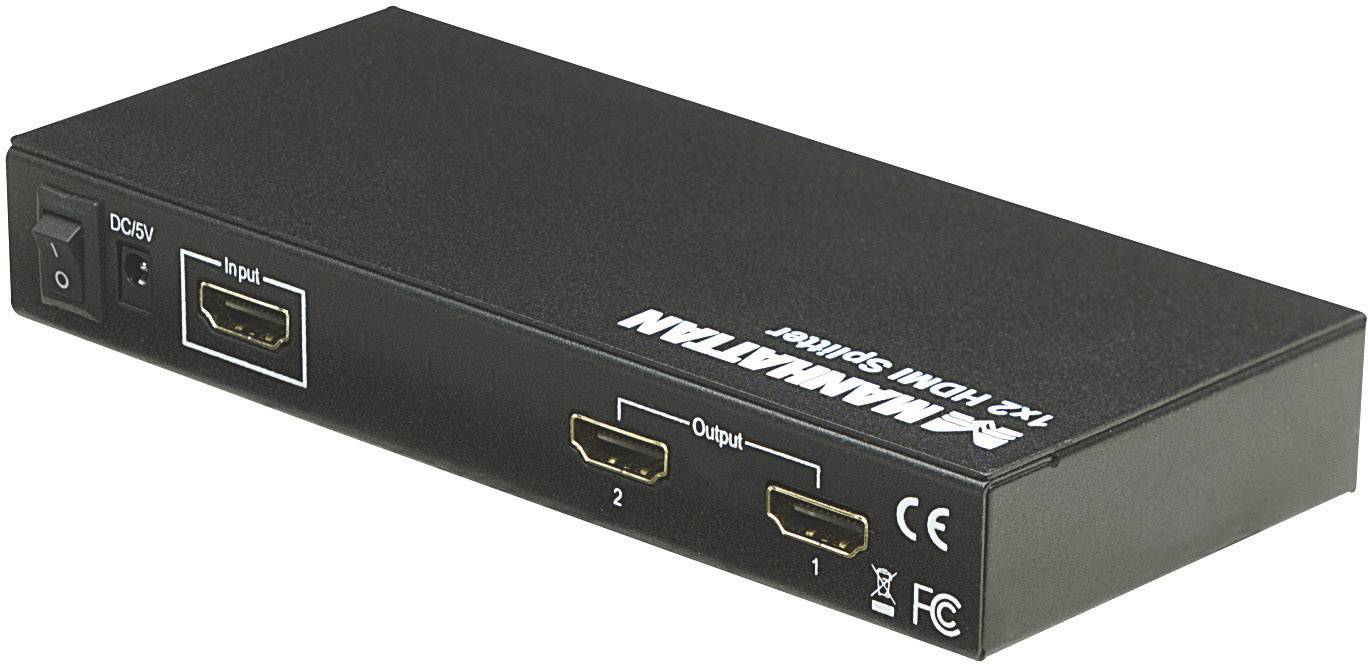 Manhattan  2 Port HDMI-Splitter  1920 x 1080 Pixel Schwarz