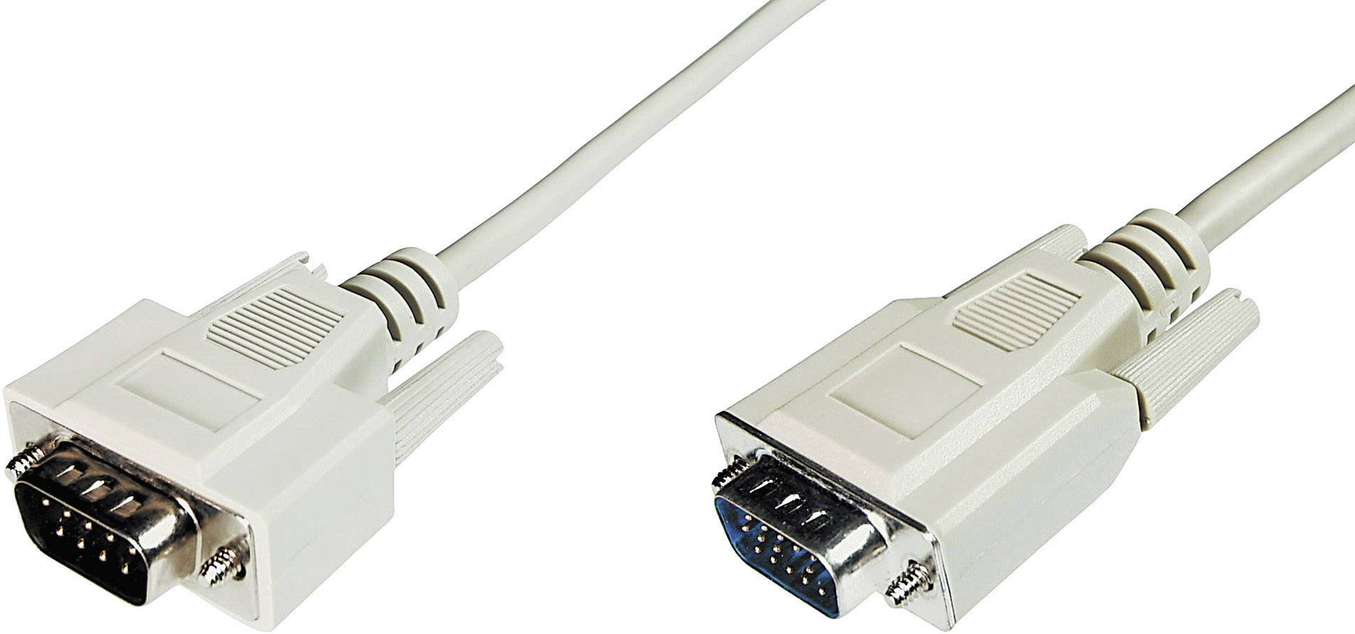 Digitus VGA Anschlusskabel VGA 15pol. Stecker, VGA 15pol. Stecker 3.00 m Grau AK-310100-030-E schraubbar VGA-Kabel