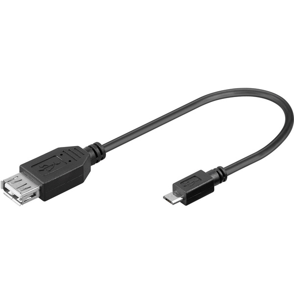 Goobay USB 2.0 Anschlusskabel [1x USB 2.0 Stecker Micro-B - 1x USB 2.0 Buchse A] 20.00cm Schwarz