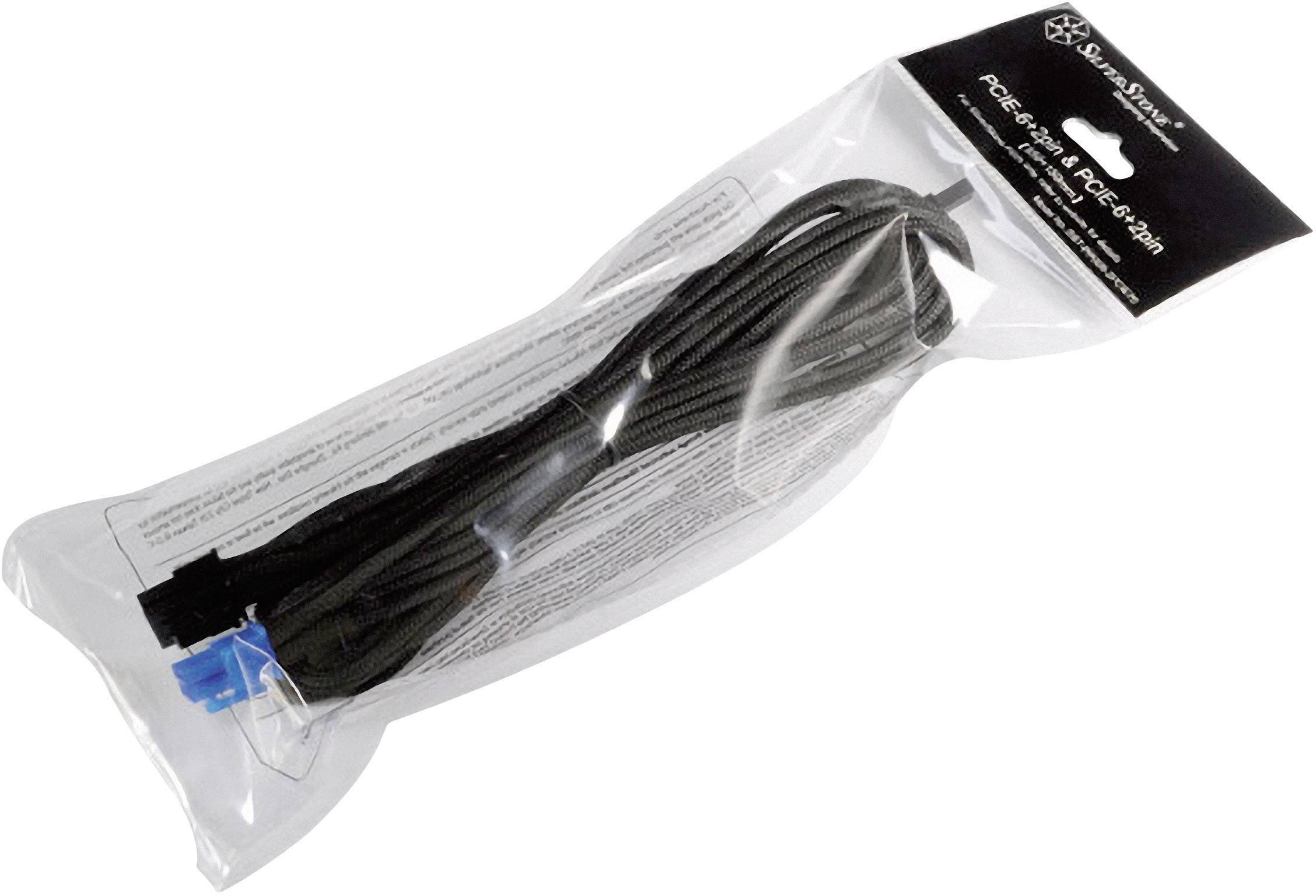 Silverstone Strom Anschlusskabel [1x ATX-Stecker 8pol. (4+4) - 1x ATX-Stecker 8pol. (6+2)] 0.70 m Schwarz
