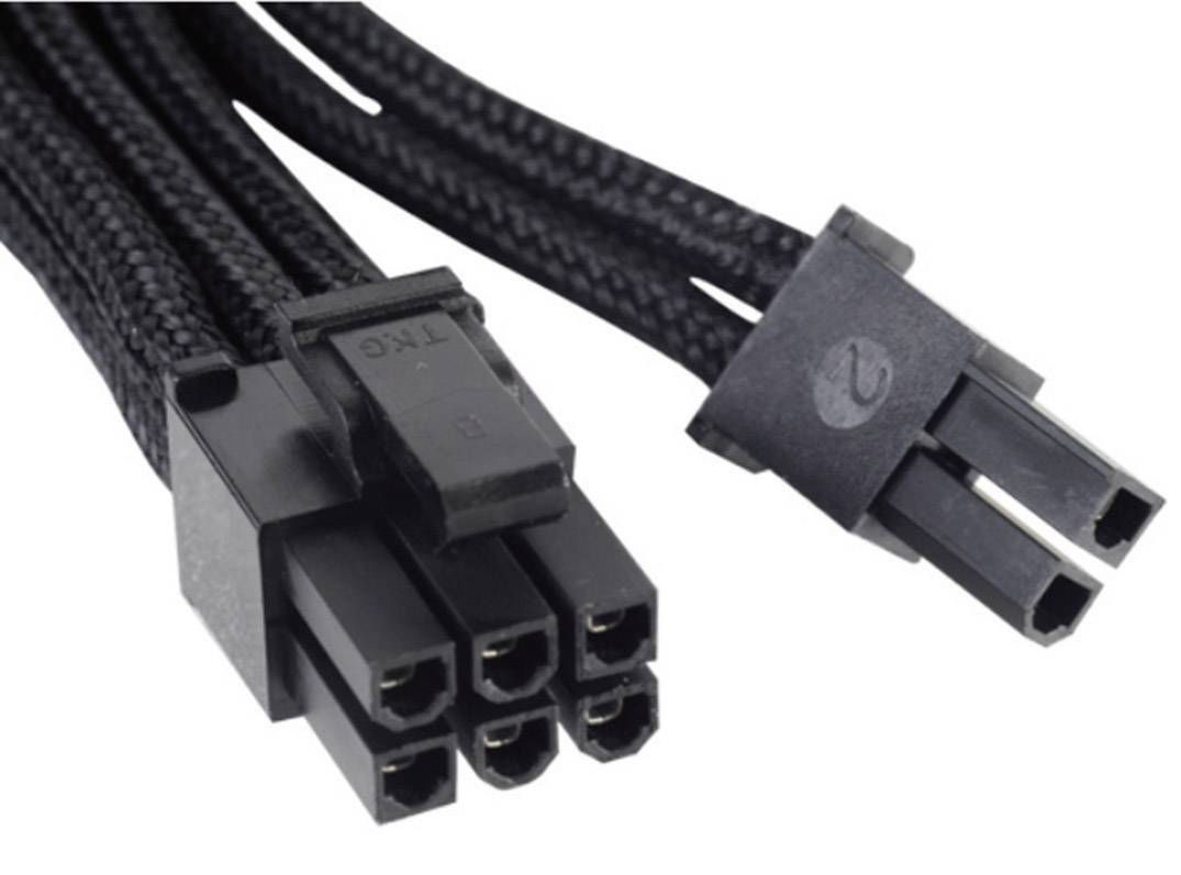 Silverstone Strom Anschlusskabel [1x ATX-Stecker 8pol. (4+4) - 1x ATX-Stecker 8pol. (6+2)] 0.70 m Schwarz