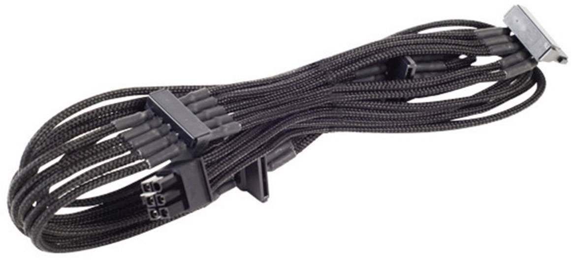 Silverstone Strom Anschlusskabel [1x ATX-Stecker 6pol. - 4x SATA-Strom-Stecker 15pol.] 1.00 m Schwarz