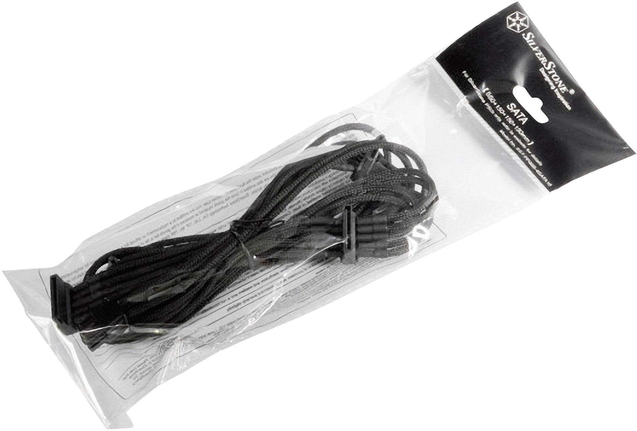 Silverstone Strom Anschlusskabel [1x ATX-Stecker 6pol. - 4x SATA-Strom-Stecker 15pol.] 1.00 m Schwarz