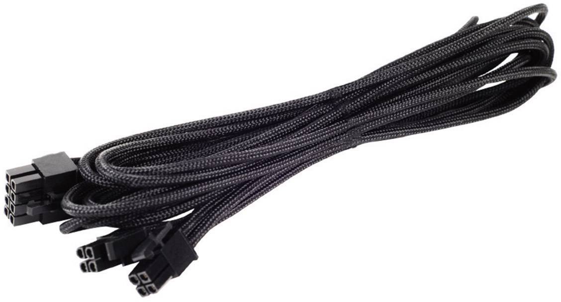 Silverstone Strom Anschlusskabel [1x ATX-Stecker 8pol. (4+4) - 1x ATX-Stecker 8pol. (6+2)] 0.75 m Schwarz