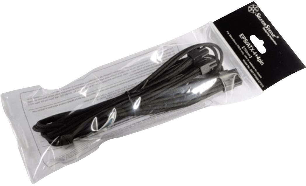 Silverstone Strom Anschlusskabel [1x ATX-Stecker 8pol. (4+4) - 1x ATX-Stecker 8pol. (6+2)] 0.75 m Schwarz