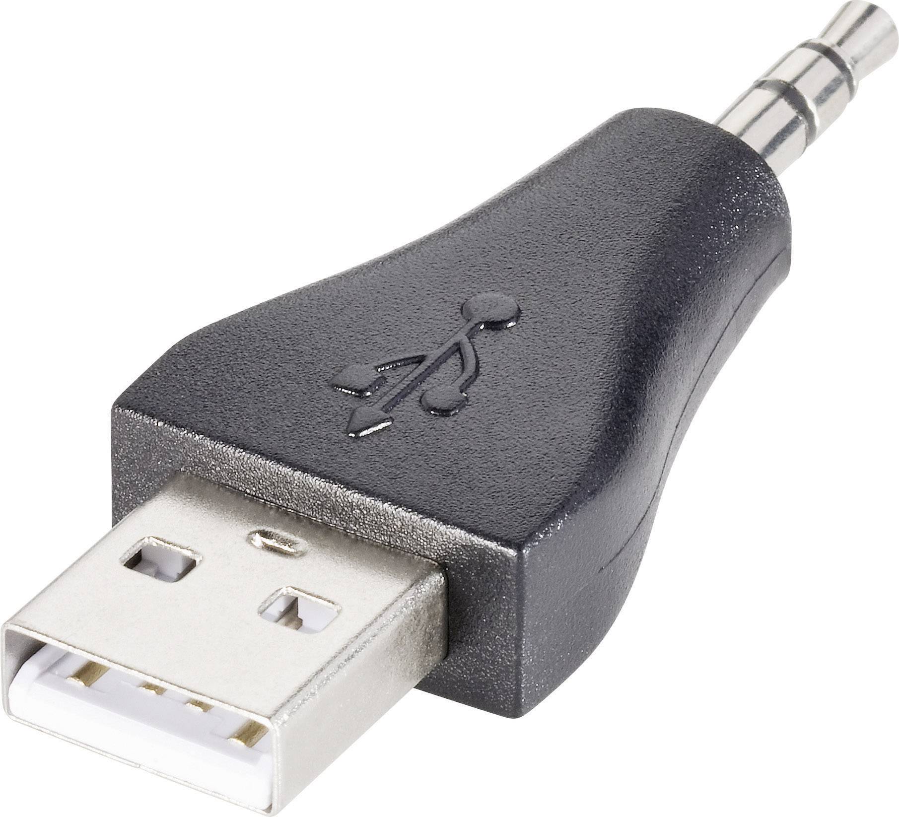 Goobay 93981 USB / Klinke Audio Adapter [1x Klinkenstecker 3.5 mm - 1x USB 2.0 Stecker A] Schwarz