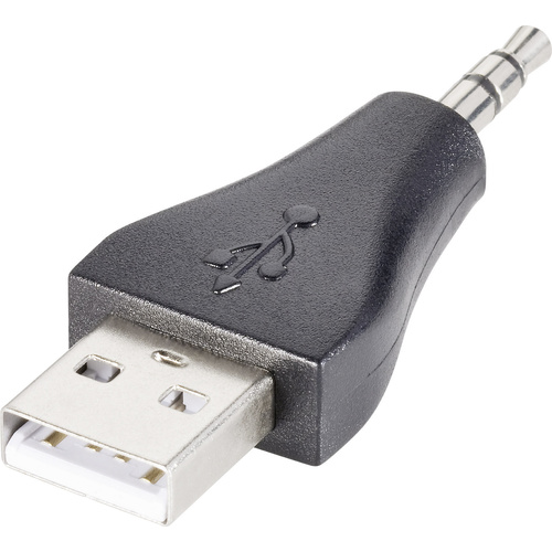 Goobay USB / Klinke Audio Adapter [1x Klinkenstecker 3.5 mm - 1x USB 2.0 Stecker A] Schwarz