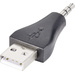 Goobay USB / Klinke Audio Adapter [1x Klinkenstecker 3.5 mm - 1x USB 2.0 Stecker A] Schwarz