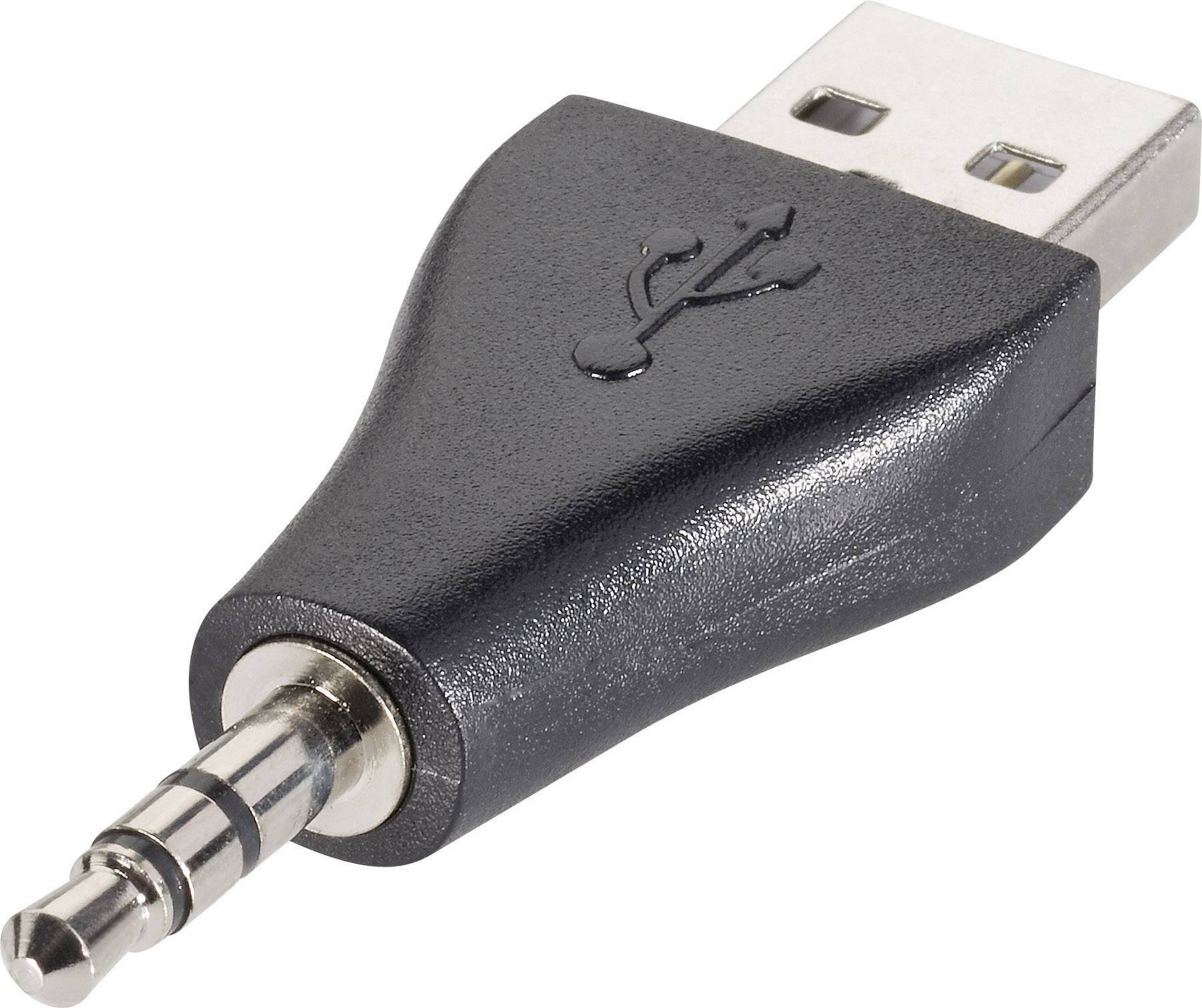 Goobay 93981 USB / Klinke Audio Adapter [1x Klinkenstecker 3.5 mm - 1x USB 2.0 Stecker A] Schwarz