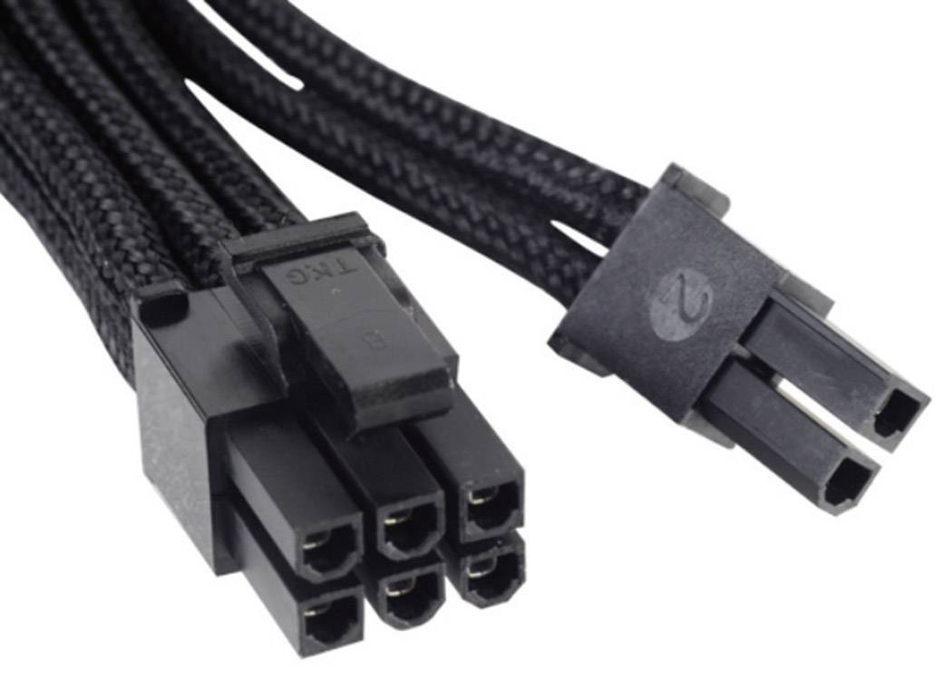 Silverstone Strom Anschlusskabel [1x ATX-Stecker 8pol. (4+4) - 1x ATX-Stecker 8pol. (6+2)] 0.75 m Schwarz