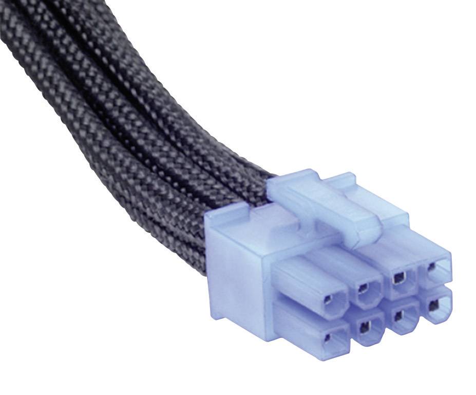 Silverstone Strom Anschlusskabel [1x ATX-Stecker 8pol. (4+4) - 1x ATX-Stecker 8pol. (6+2)] 0.75 m Schwarz