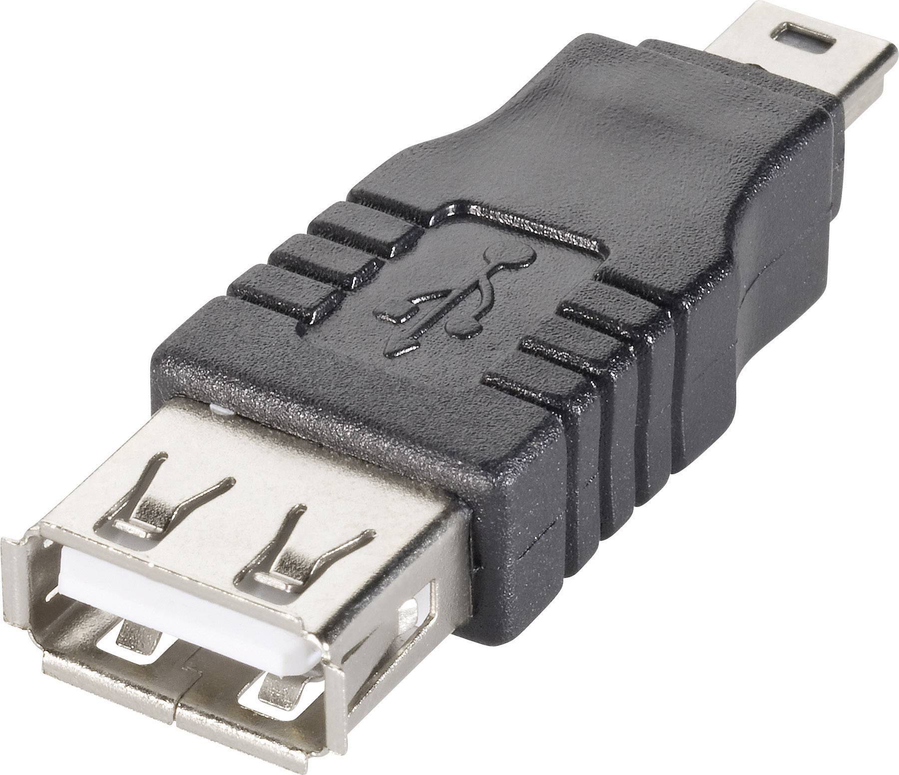 Goobay USB 2.0 Adapter [1x USB 2.0 Stecker Mini-B - 1x USB 2.0 Buchse A] 50970