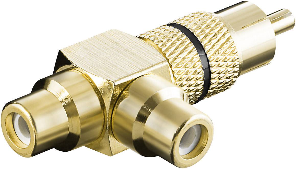Goobay 11387 11387 Cinch Audio Y-Adapter [1x Cinch-Stecker - 2x Cinch-Buchse] Gold, Schwarz