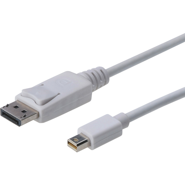 Digitus Mini-DisplayPort / DisplayPort Adapterkabel Mini DisplayPort Stecker, DisplayPort Stecker 2.00m Weiß AK-340102-020-W