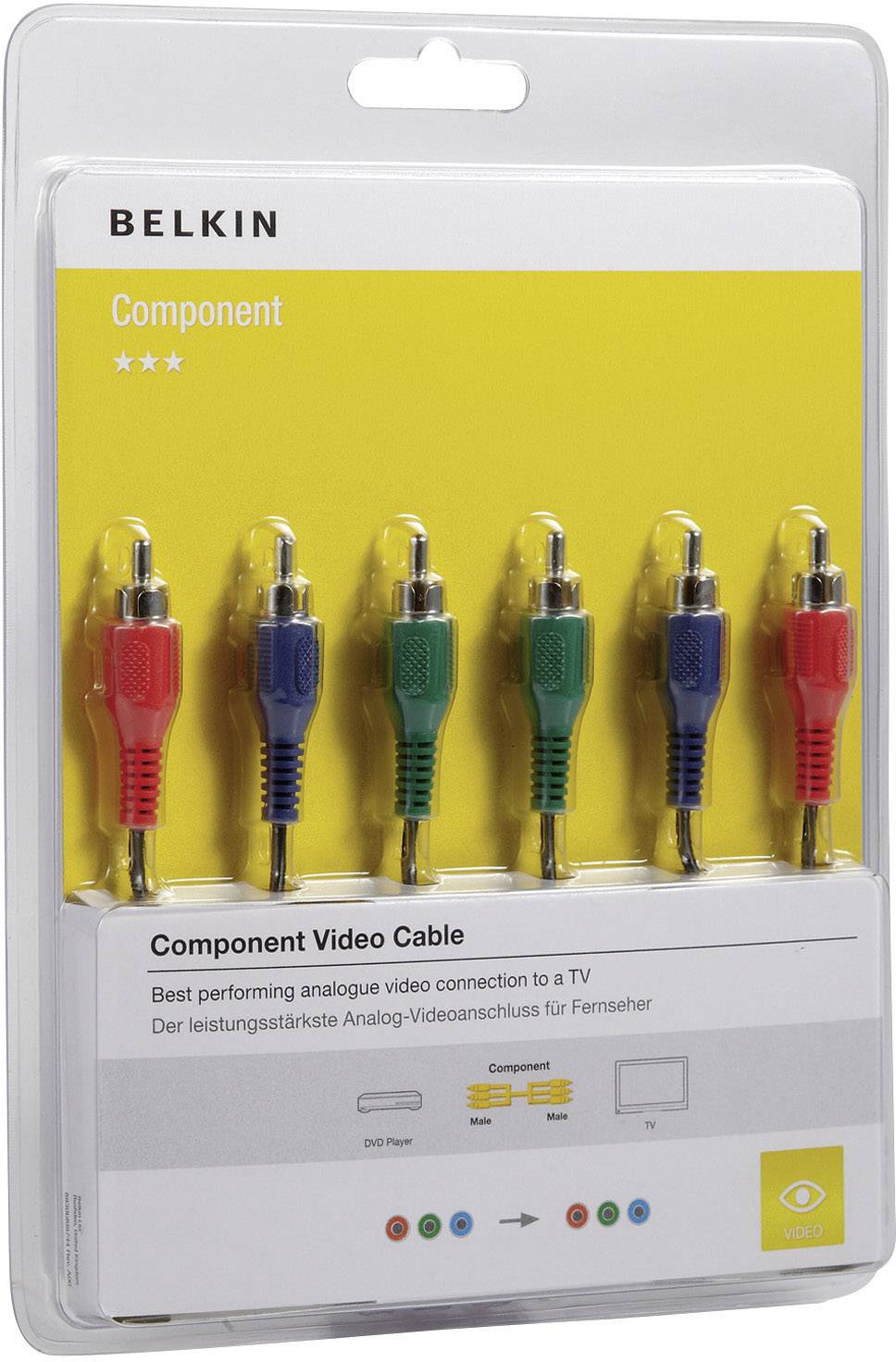 Belkin Cinch Video Anschlusskabel [3x Cinch-Stecker - 3x Cinch-Stecker] 5.00 m Schwarz