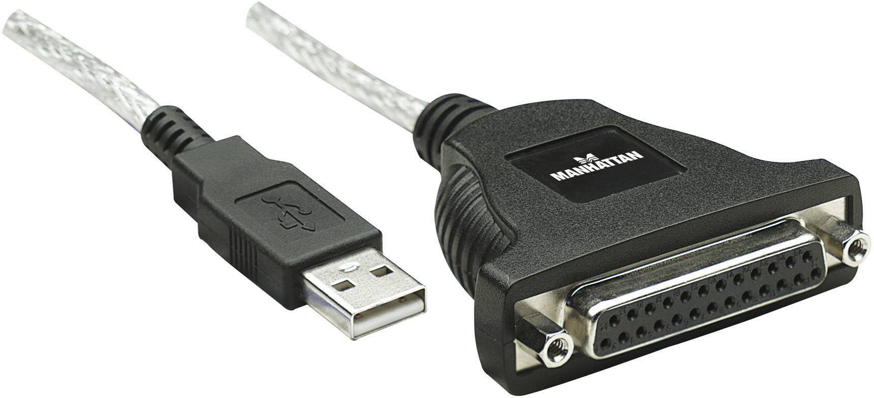 Manhattan USB 1.1 Anschlusskabel [1x USB 1.1 Stecker A - 1x D-SUB-Buchse 25pol.] 1.80m