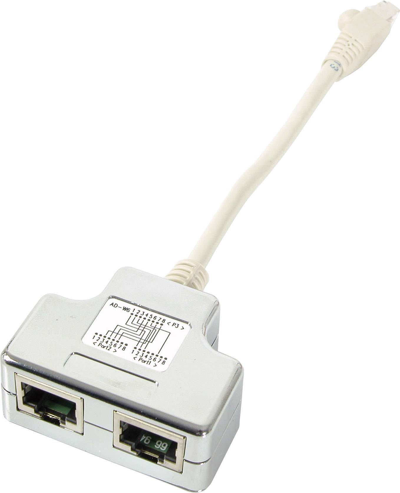 EFB Elektronik RJ45 Netzwerk Y-Adapter CAT 5e [2x RJ45-Buchse - 1x RJ45-Stecker] 15.00cm Silber