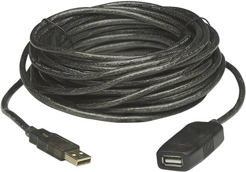 Manhattan USB-Kabel USB 2.0 USB-A Stecker, USB-A Buchse 10.00m Schwarz 150248