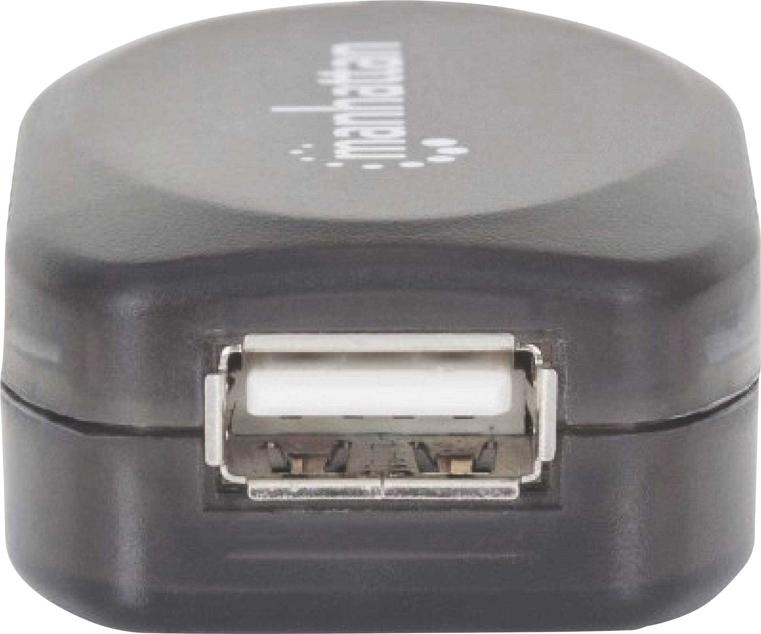 Manhattan USB-Kabel USB 2.0 USB-A Stecker, USB-A Buchse 10.00m Schwarz 150248