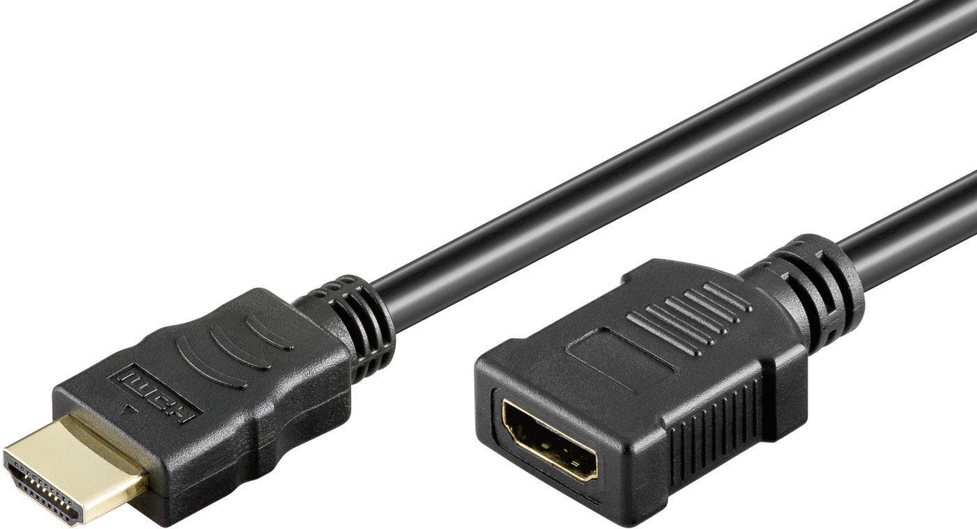 Goobay HDMI Verlängerungskabel 1.00m 31935 Audio Return Channel, vergoldete Steckkontakte, Ultra HD (4k) HDMI Schwarz [1x