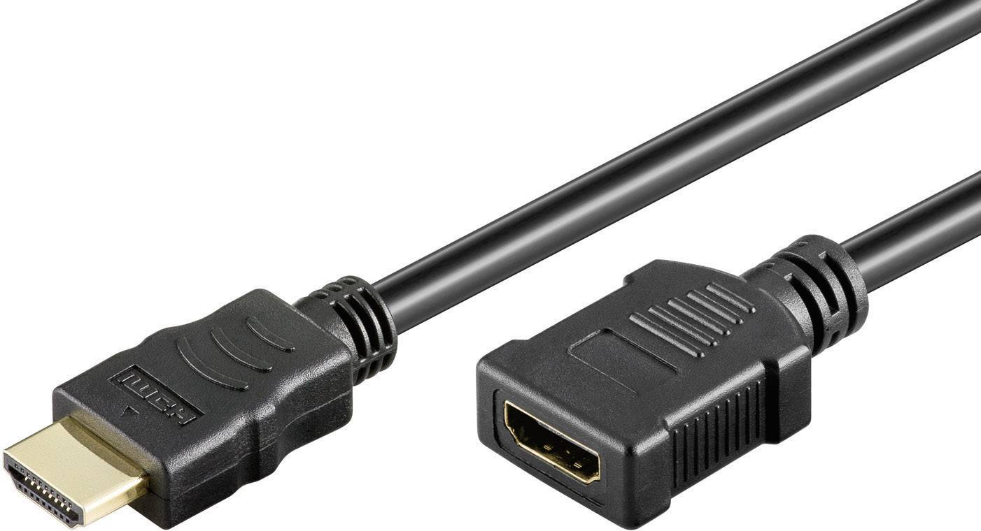 Goobay HDMI Verlängerungskabel 3.00 m Schwarz 31938 Audio Return Channel, vergoldete Steckkontakte, 4K UHD HDMI-Kabel