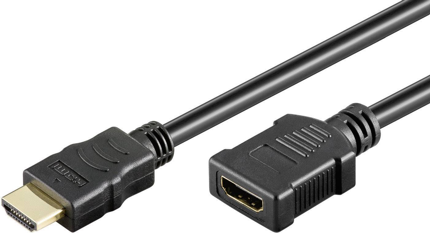 Goobay HDMI Verlängerungskabel 5.00 m Schwarz 31939 Audio Return Channel, vergoldete Steckkontakte, 4K UHD HDMI-Kabel