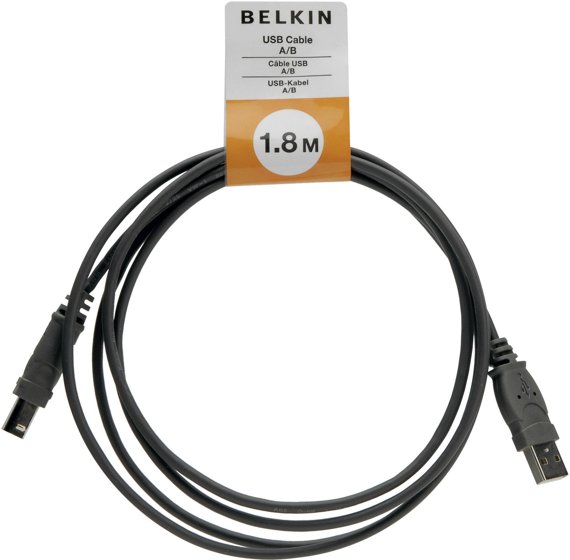 Belkin USB-Kabel USB 2.0 USB-A Stecker, USB-B Stecker 1.80 m Schwarz F3U133R1.8M