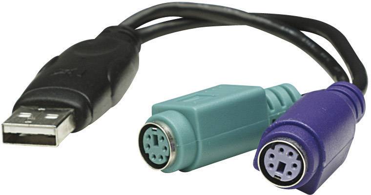 Manhattan PS/2 / USB Tastatur/Maus Anschlusskabel [2x PS/2-Buchse - 1x USB 1.1 Stecker A] 20.00 cm Schwarz