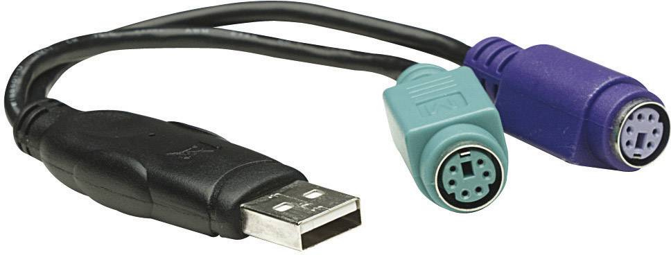 Manhattan PS/2 / USB Tastatur/Maus Anschlusskabel [2x PS/2-Buchse - 1x USB 1.1 Stecker A] 20.00 cm 20.00 cm Schwarz