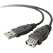 Belkin USB-Kabel USB 2.0 USB-A Stecker, USB-A Buchse 3.00m Schwarz UL-zertifiziert F3U153BT3M