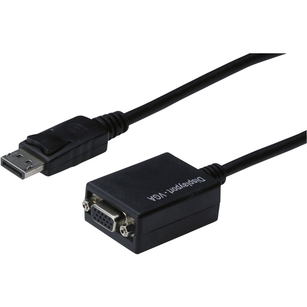 Digitus AK-340403-001-S DisplayPort / VGA Adapter [1x DisplayPort Stecker - 1x VGA-Buchse] Schwarz 15.00cm