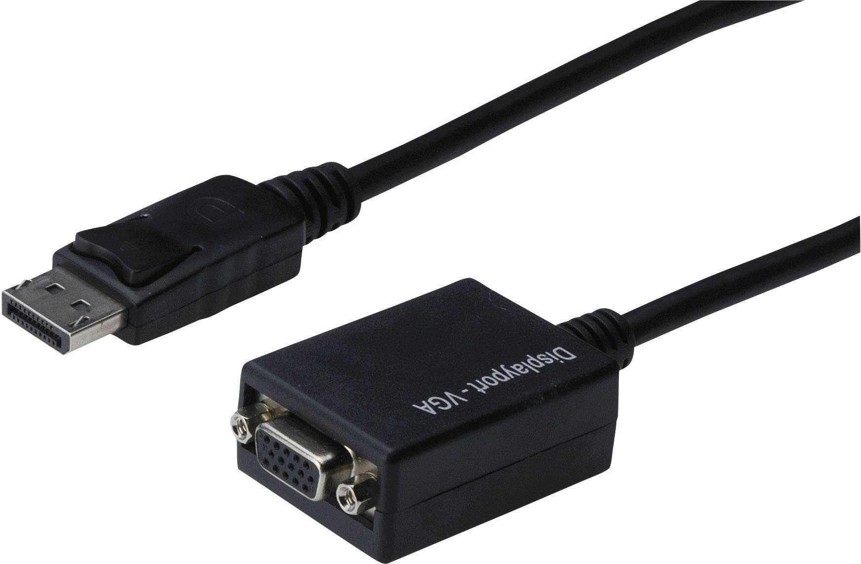 Digitus AK-340403-001-S DisplayPort / VGA Adapter [1x DisplayPort Stecker - 1x VGA-Buchse] Schwarz