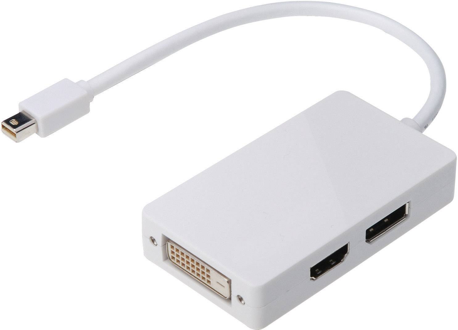 Digitus AK-340509-002-W DisplayPort / HDMI / DVI Adapter [1x Mini-DisplayPort Stecker - 1x DisplayPort Buchse, HDMI-Buchse, DVI-Buchse 24+1pol.]