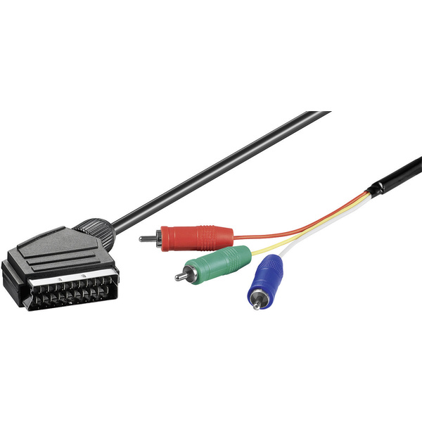 Goobay SCART / Component Cinch TV, Receiver Anschlusskabel [1x SCART-Stecker - 3x Cinch-Stecker] 1m Schwarz