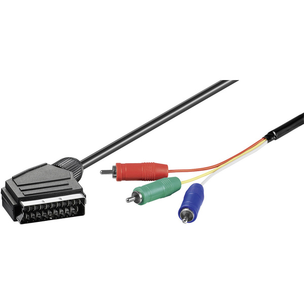 Goobay SCART / Component Cinch TV, Receiver Anschlusskabel [1x SCART-Stecker - 3x Cinch-Stecker] 2m Schwarz