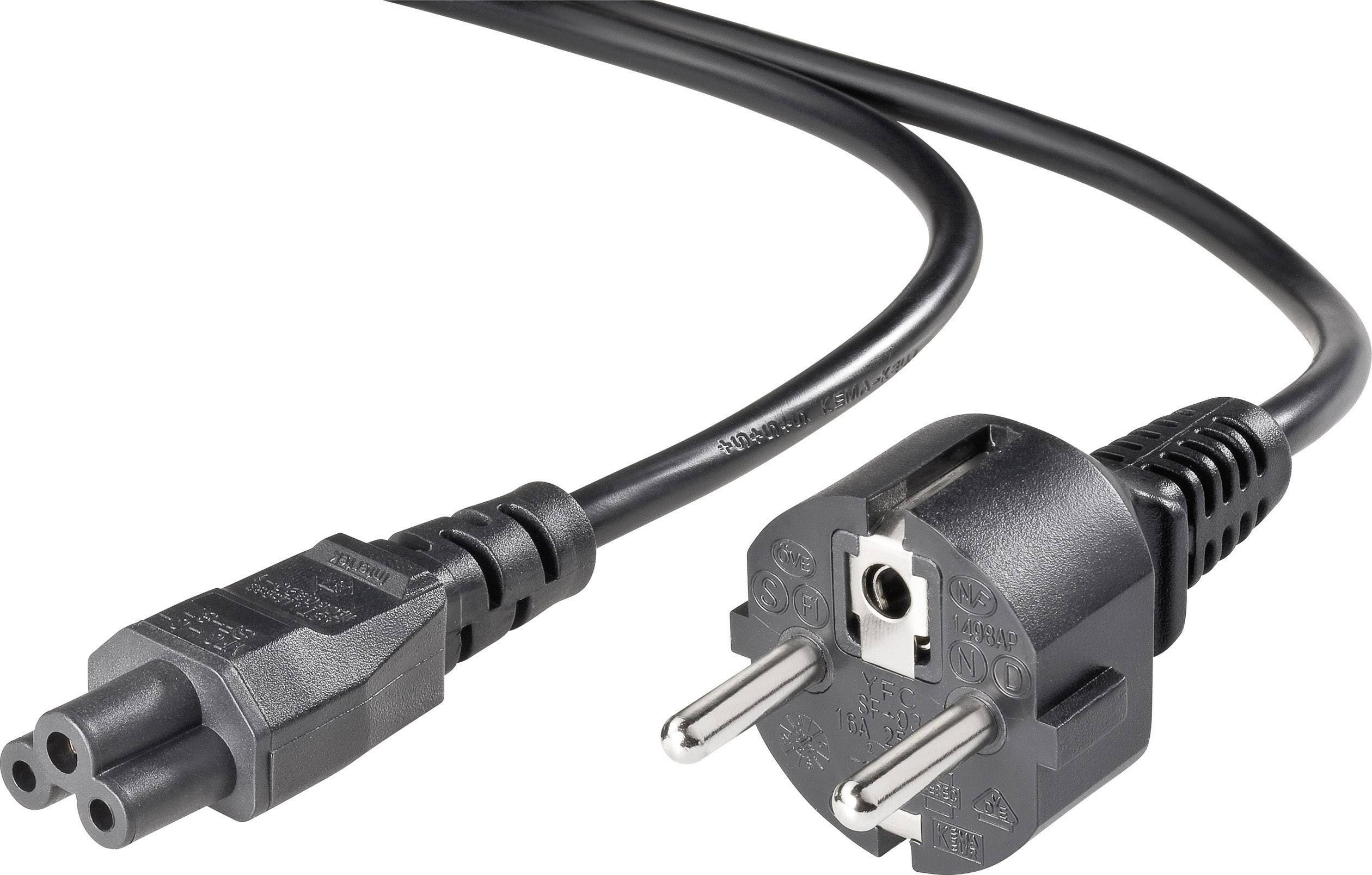 Belkin Strom Anschlusskabel [1x Schutzkontakt-Stecker - 1x Kleeblatt-Stecker C6] 1.80 m Schwarz