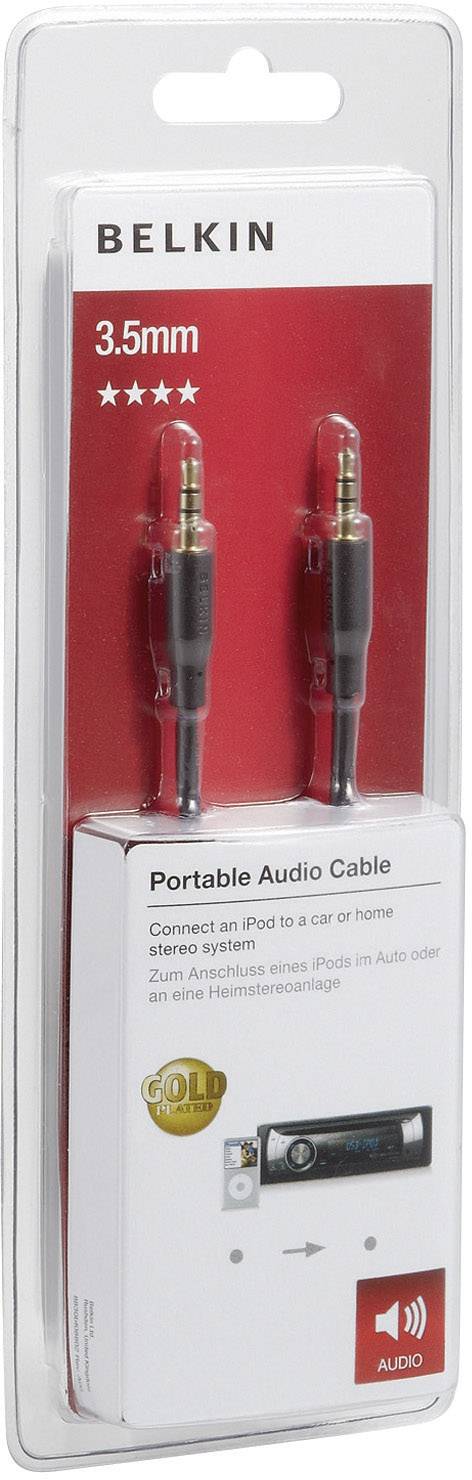 Belkin Klinke Audio Anschlusskabel [1x Klinkenstecker 3.5mm - 1x Klinkenstecker 3.5 mm] 5m Schwarz vergoldete Steckkontakte