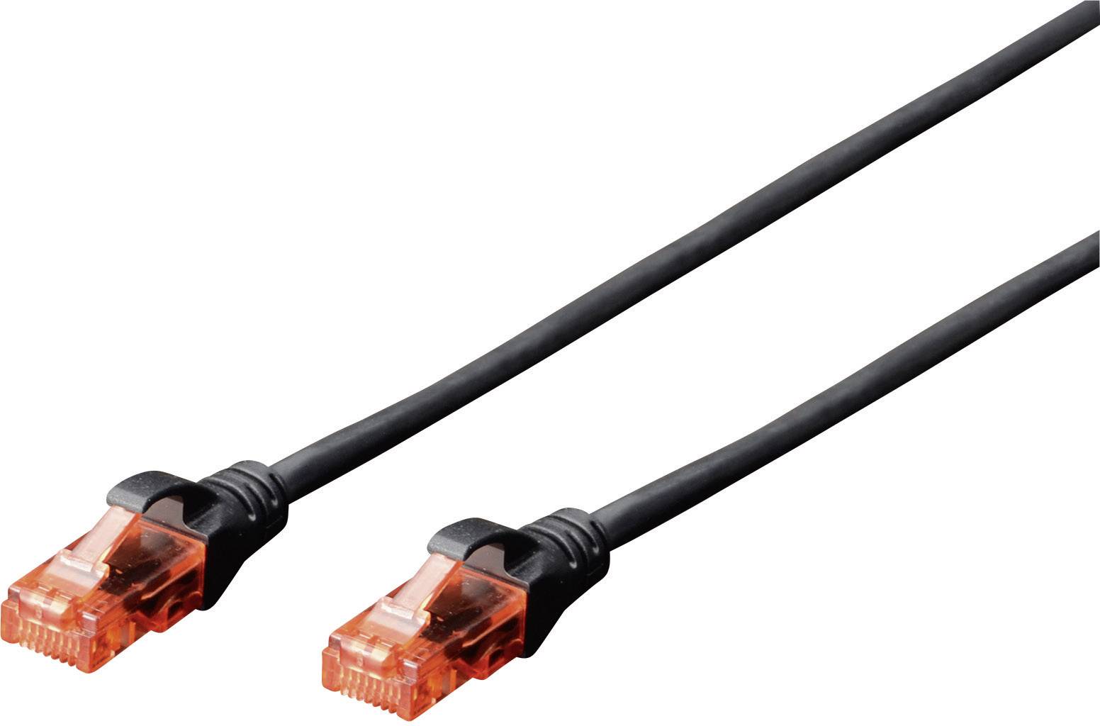 Digitus DK-1617-030/BL RJ45 Netzwerkkabel, Patchkabel CAT 6 U/UTP 3.00 m Schwarz mit Rastnasenschut