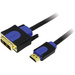 LogiLink DVI / HDMI Adapterkabel DVI-D 18+1pol. Stecker, HDMI-A Stecker 2.00m Schwarz CHB3102 vergoldete Steckkontakte