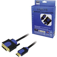 LogiLink DVI / HDMI Adapterkabel DVI-D 18+1pol. Stecker, HDMI-A Stecker 3.00m Schwarz CHB3103 vergoldete Steckkontakte LogiLink DVI / HDMI Adapterkabel DVI-D 18+1pol. Stecker, HDMI-A Stecker 3.00m Schwarz CHB3103 vergoldete Steckkontakte