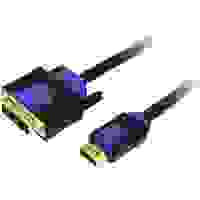 LogiLink DVI / HDMI Adapterkabel DVI-D 18+1pol. Stecker, HDMI-A Stecker 3.00m Schwarz CHB3103 vergoldete Steckkontakte