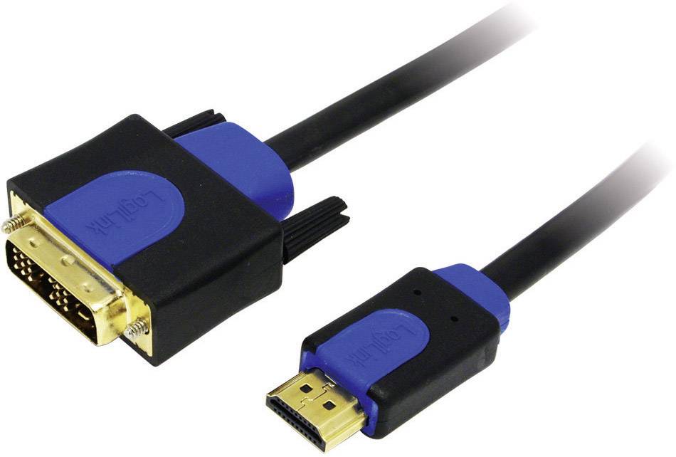 LogiLink DVI / HDMI Adapterkabel DVI-D 18+1pol. Stecker, HDMI-A 