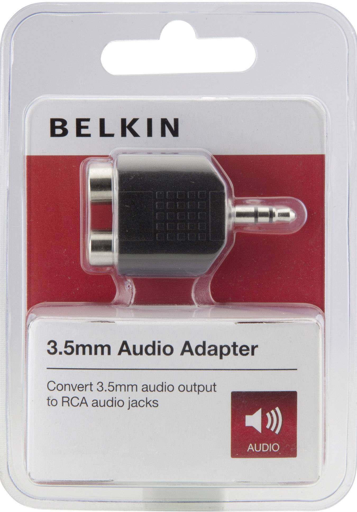 Belkin F3Y120bf Klinke / Cinch Audio Y-Adapter [1x Klinkenstecker 3.5mm - 2x Cinch-Buchse] Schwarz